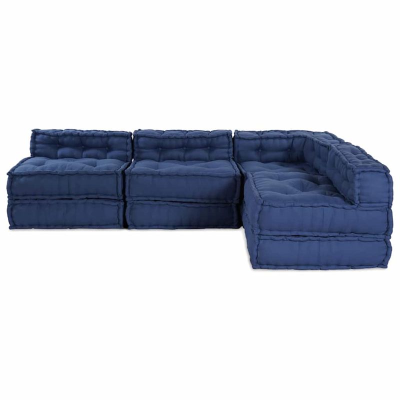 Casa si Gradina - Gradina si terasa - Mobilier exterior - Canapele si fotolii gradina - Fotolii puf modulare, 4 buc., indigo, textil - Infinity.ro