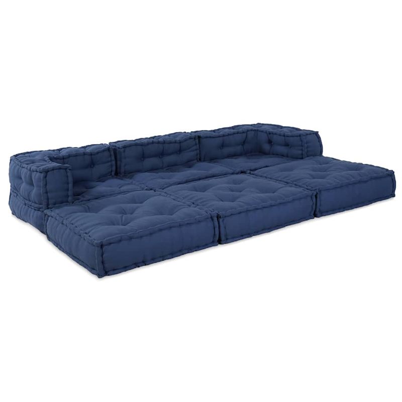 Casa si Gradina - Gradina si terasa - Mobilier exterior - Canapele si fotolii gradina - Fotolii puf modulare, 3 buc., indigo, textil - Infinity.ro