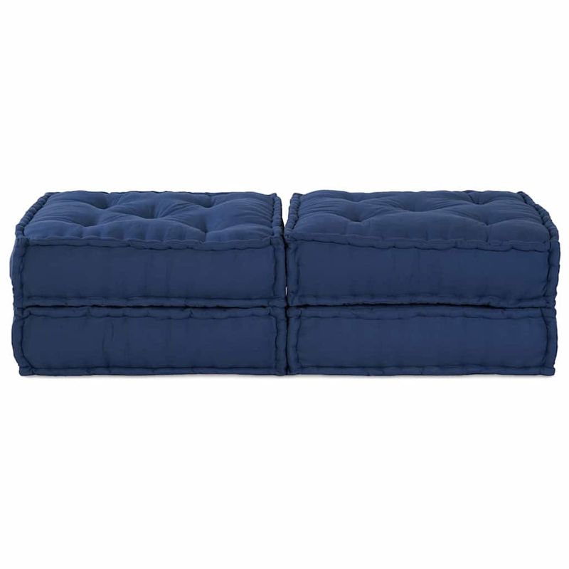 Casa si Gradina - Gradina si terasa - Mobilier exterior - Canapele si fotolii gradina - Fotolii puf modulare, 2 buc., indigo, textil - Infinity.ro