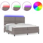 Casa si Gradina - Mobilier - Paturi si accesorii - Paturi - Pat cu saltea cu arcuri si LED-uri in taupe, 200 x 200 cm - Infinity.ro