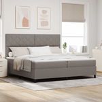 Casa si Gradina - Mobilier - Paturi si accesorii - Paturi - Pat cu saltea cu arcuri si LED-uri in taupe, 200 x 200 cm - Infinity.ro