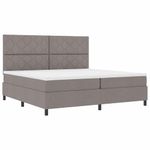 Casa si Gradina - Mobilier - Paturi si accesorii - Paturi - Pat cu saltea cu arcuri si LED-uri in taupe, 200 x 200 cm - Infinity.ro