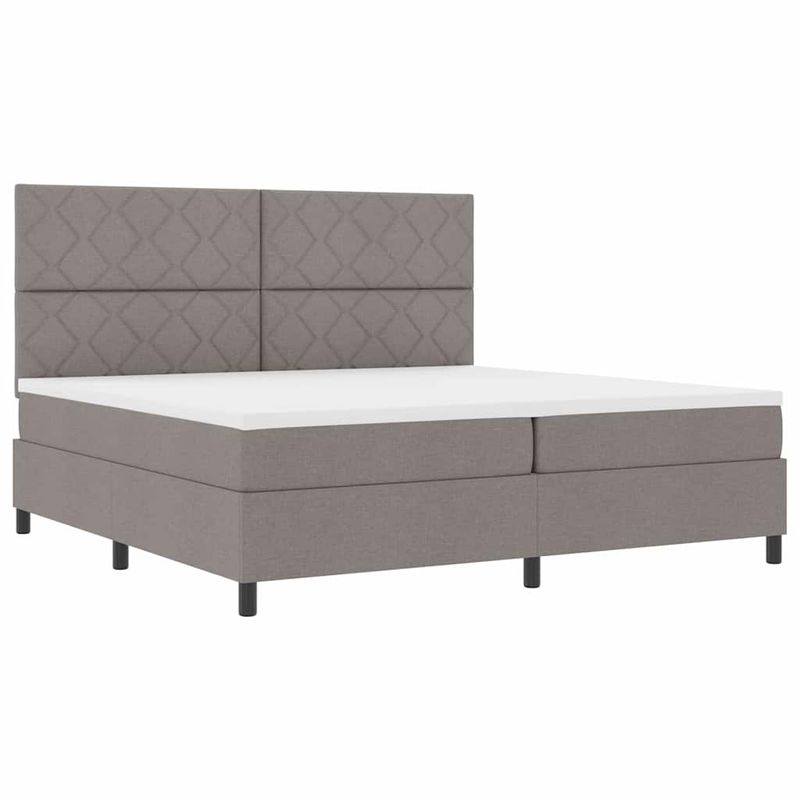 Casa si Gradina - Mobilier - Paturi si accesorii - Paturi - Pat cu saltea cu arcuri si LED-uri in taupe, 200 x 200 cm - Infinity.ro