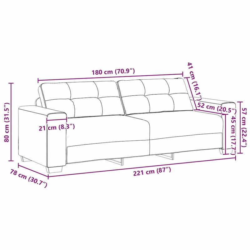 Casa si Gradina - Mobilier - Canapele si coltare - Canapele - Set canapea, 3 piese, perne taupe, textil - Infinity.ro