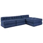 Casa si Gradina - Gradina si terasa - Mobilier exterior - Canapele si fotolii gradina - Fotolii puf modulare, 4 buc., indigo, textil - Infinity.ro