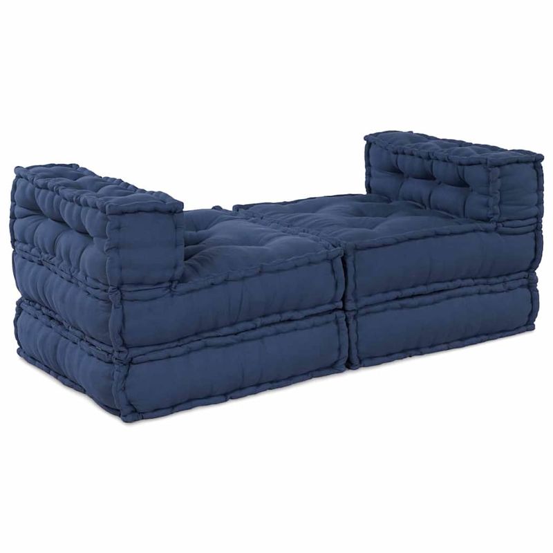 Casa si Gradina - Gradina si terasa - Mobilier exterior - Canapele si fotolii gradina - Fotolii puf modulare, 4 buc., indigo, textil - Infinity.ro