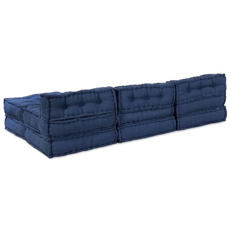 Casa si Gradina - Gradina si terasa - Mobilier exterior - Canapele si fotolii gradina - Fotolii puf modulare, 4 buc., indigo, textil - Infinity.ro