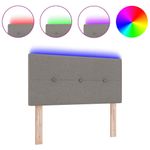 Casa si Gradina - Mobilier - Paturi si accesorii - Accesorii paturi - Tablie de pat cu LED Bej cu Butoane, Tapiserie, 80 cm - Infinity.ro