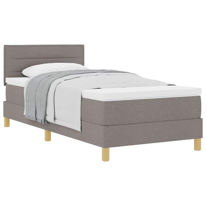 Casa si Gradina - Mobilier - Paturi si accesorii - Paturi - Pat cu arcuri cu saltea taupe 90x200 cm Tesatura - Infinity.ro