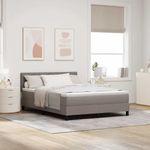 Casa si Gradina - Mobilier - Paturi si accesorii - Paturi - Pat cu saltea, Taupe, 140x190 cm, Material textil - Infinity.ro