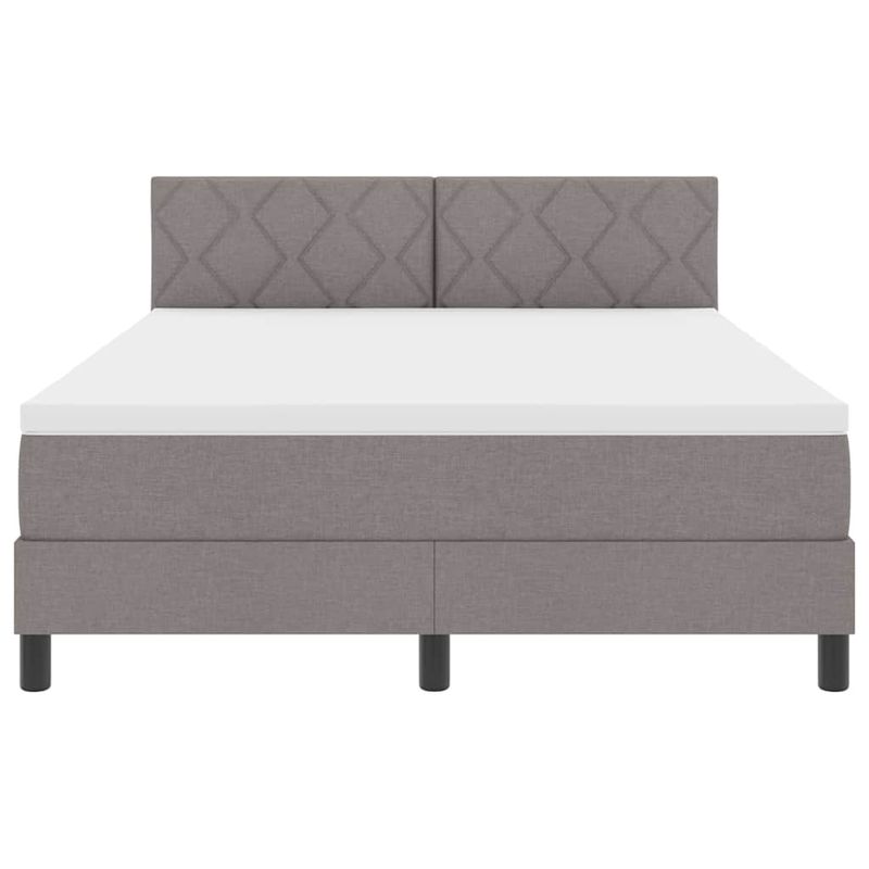 Casa si Gradina - Mobilier - Paturi si accesorii - Paturi - Pat cu saltea, Taupe, 140x190 cm, Material textil - Infinity.ro