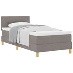 Casa si Gradina - Mobilier - Paturi si accesorii - Paturi - Pat tip cutie cu saltea taupe 100x200 cm tesatura - Infinity.ro