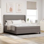 Casa si Gradina - Mobilier - Paturi si accesorii - Paturi - Pat cu saltea Taupe 180x200 cm, tesatura - Infinity.ro