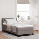 Casa si Gradina - Mobilier - Paturi si accesorii - Paturi - Pat box spring cu saltea, taupe, 100x200 cm, textil - Infinity.ro