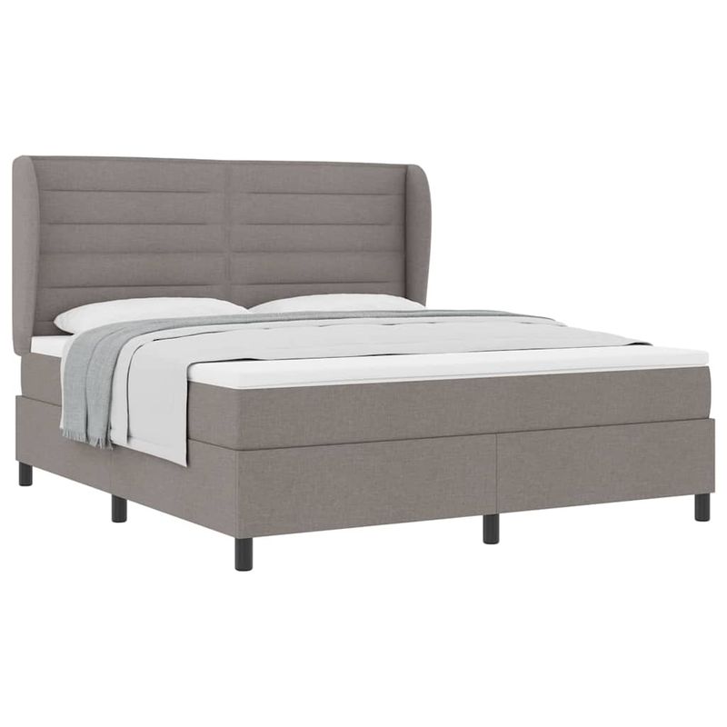 Casa si Gradina - Mobilier - Paturi si accesorii - Paturi - Pat cu saltea Taupe 180x200 cm, tesatura - Infinity.ro