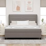 Casa si Gradina - Mobilier - Paturi si accesorii - Paturi - Pat cu saltea Taupe 180x200 cm, tesatura - Infinity.ro