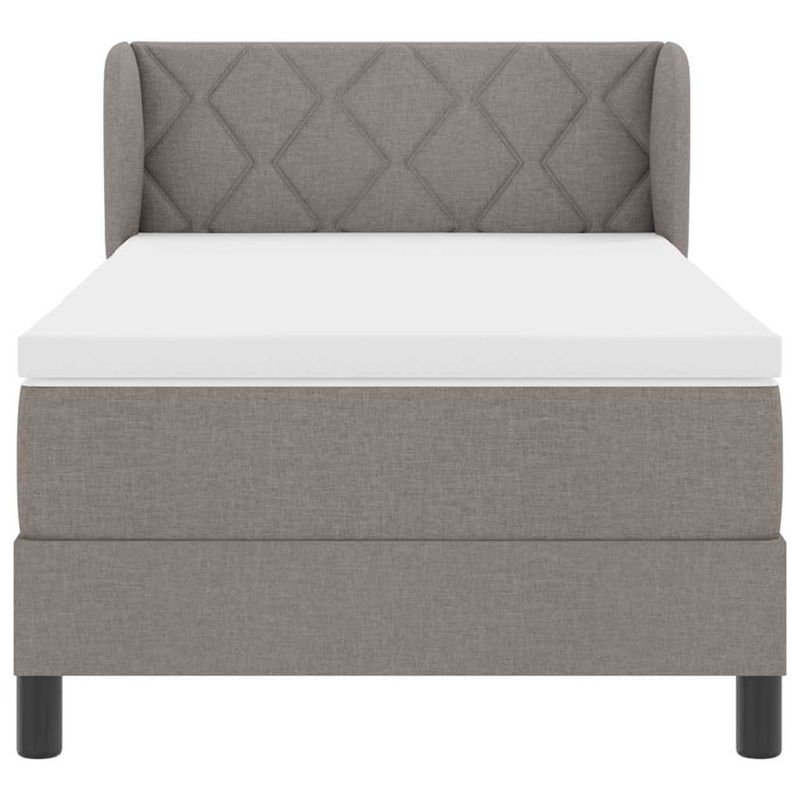 Casa si Gradina - Mobilier - Paturi si accesorii - Paturi - Pat box spring cu saltea, taupe, 100x200 cm, textil - Infinity.ro