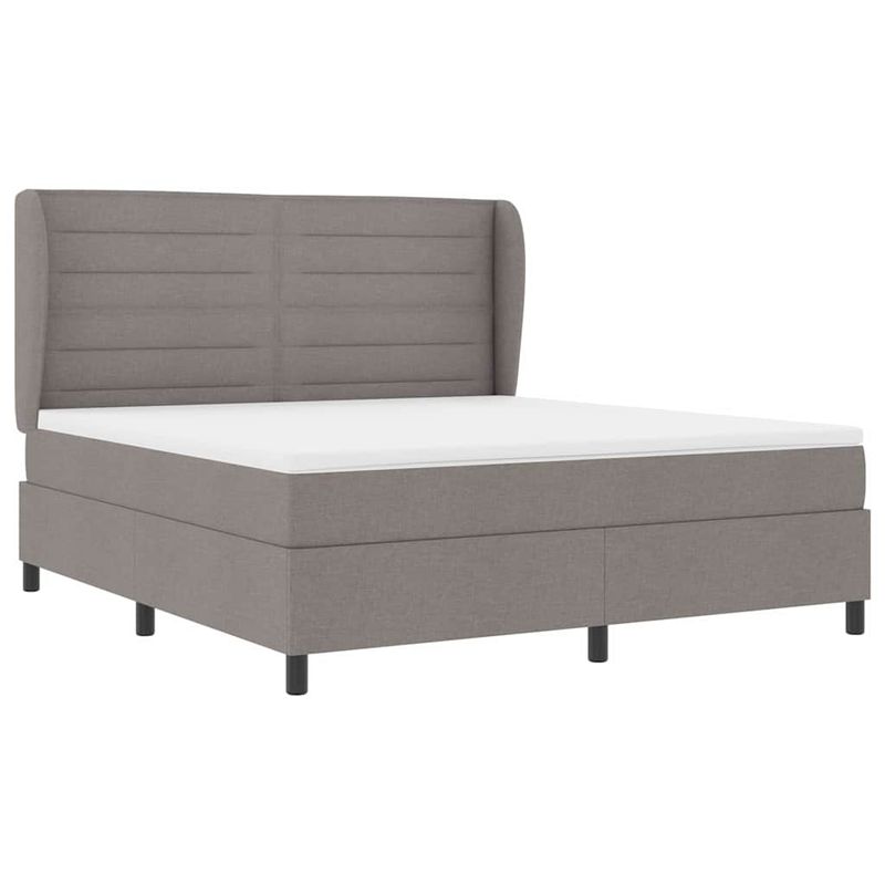 Casa si Gradina - Mobilier - Paturi si accesorii - Paturi - Pat cu saltea Taupe 180x200 cm, tesatura - Infinity.ro