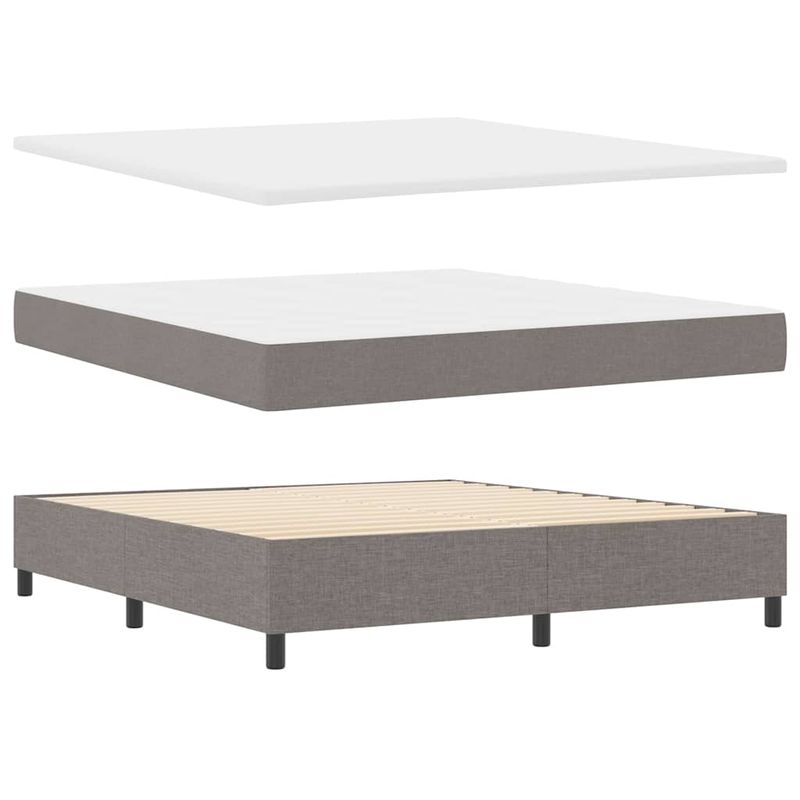 Casa si Gradina - Mobilier - Paturi si accesorii - Paturi - Pat cu saltea Taupe 180x200 cm, tesatura - Infinity.ro
