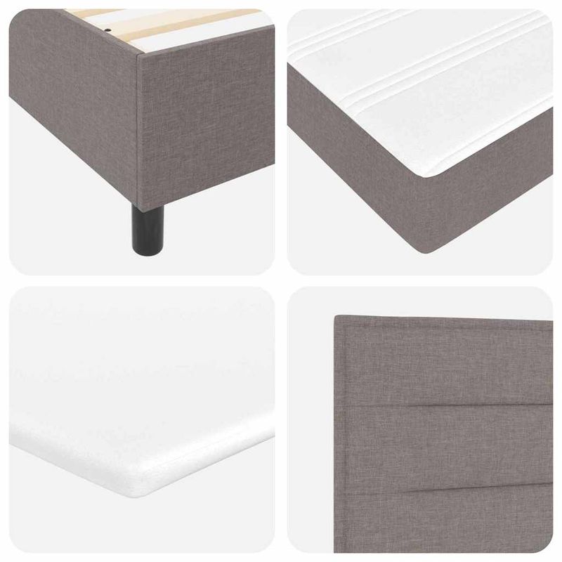Casa si Gradina - Mobilier - Paturi si accesorii - Paturi - Pat cu saltea Taupe 180x200 cm, tesatura - Infinity.ro