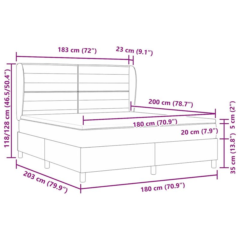 Casa si Gradina - Mobilier - Paturi si accesorii - Paturi - Pat cu saltea Taupe 180x200 cm, tesatura - Infinity.ro