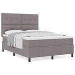 Casa si Gradina - Mobilier - Paturi si accesorii - Paturi - Pat cu arcuri cu saltea taupe 140x190 cm din tesatura - Infinity.ro