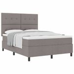 Casa si Gradina - Mobilier - Paturi si accesorii - Paturi - Pat cu arcuri cu saltea taupe 140x190 cm din tesatura - Infinity.ro