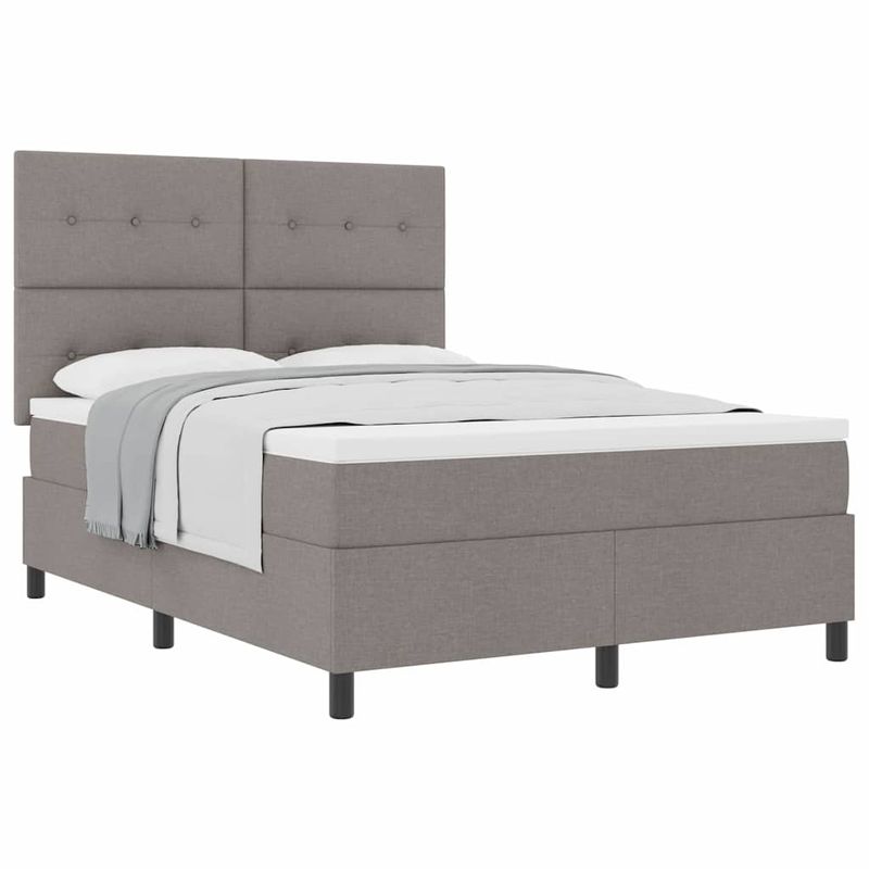Casa si Gradina - Mobilier - Paturi si accesorii - Paturi - Pat cu arcuri cu saltea taupe 140x190 cm din tesatura - Infinity.ro