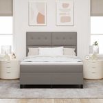 Casa si Gradina - Mobilier - Paturi si accesorii - Paturi - Pat cu arcuri cu saltea taupe 140x190 cm din tesatura - Infinity.ro
