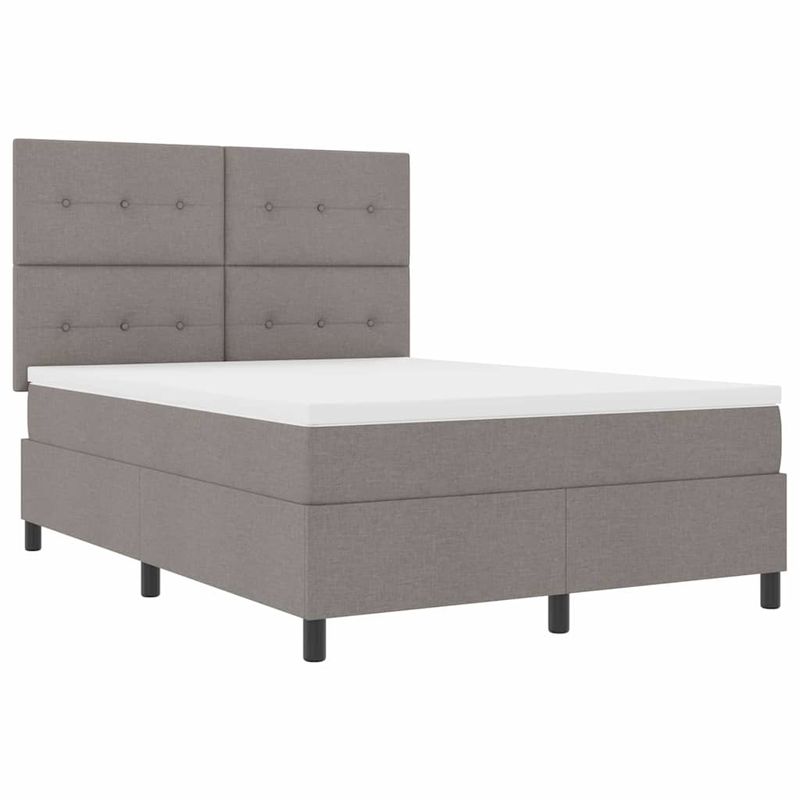 Casa si Gradina - Mobilier - Paturi si accesorii - Paturi - Pat cu arcuri cu saltea taupe 140x190 cm din tesatura - Infinity.ro