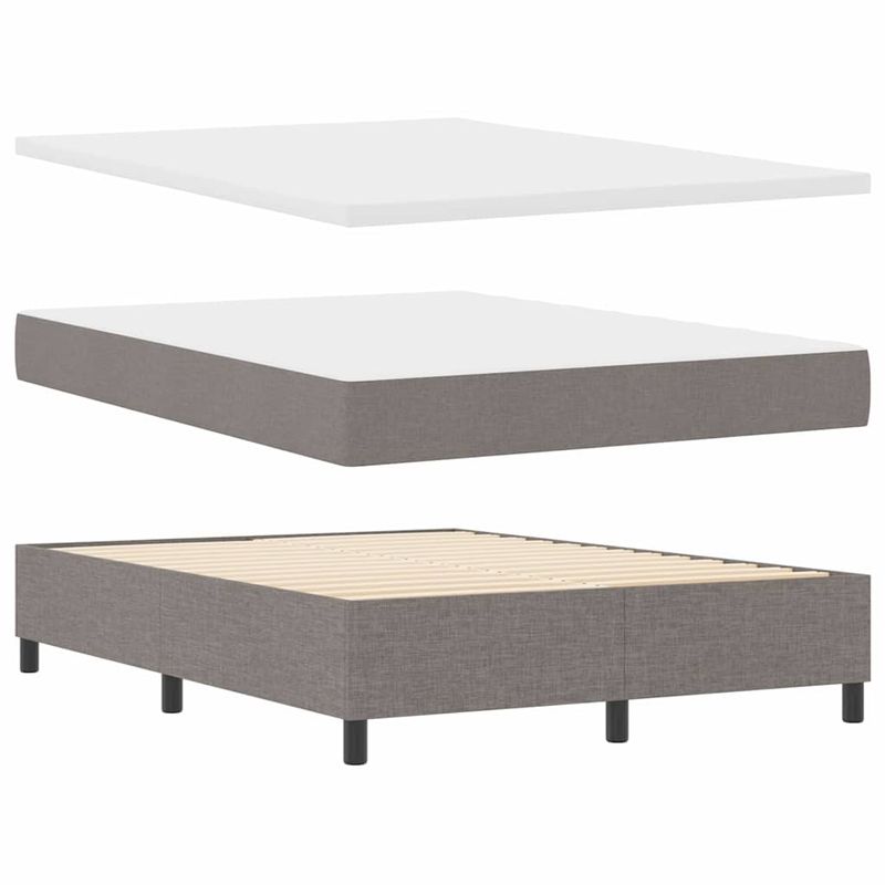 Casa si Gradina - Mobilier - Paturi si accesorii - Paturi - Pat cu arcuri cu saltea taupe 140x190 cm din tesatura - Infinity.ro