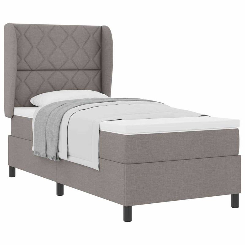 Casa si Gradina - Mobilier - Paturi si accesorii - Paturi - Pat cu saltea taupe, 100 x 200 cm, din material de calitate - Infinity.ro