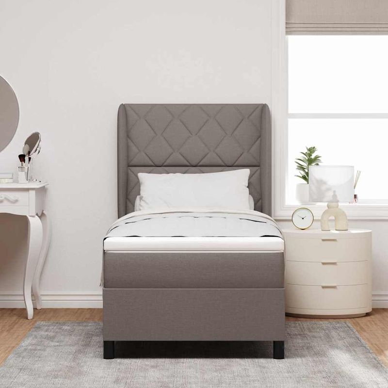 Casa si Gradina - Mobilier - Paturi si accesorii - Paturi - Pat cu saltea taupe, 100 x 200 cm, din material de calitate - Infinity.ro