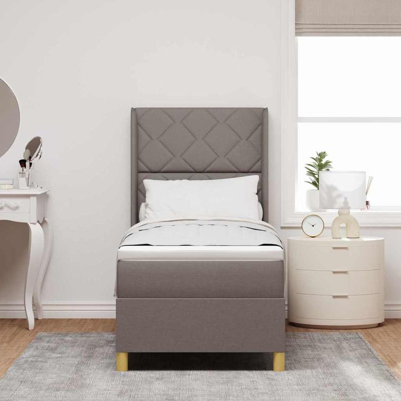 Casa si Gradina - Mobilier - Paturi si accesorii - Paturi - Pat cu arcuri cu saltea taupe 80x200 cm - Infinity.ro