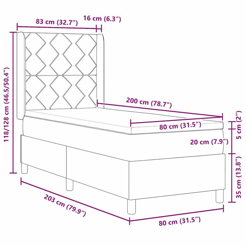 Casa si Gradina - Mobilier - Paturi si accesorii - Paturi - Pat cu arcuri cu saltea taupe 80x200 cm - Infinity.ro