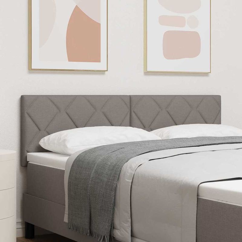 Casa si Gradina - Mobilier - Paturi si accesorii - Accesorii paturi - Tablie de pat LED  Design Patratele Maro inchis 160 cm din tesatura - Infinity.ro