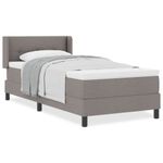 Casa si Gradina - Mobilier - Paturi si accesorii - Paturi - Pat Box Spring cu saltea, Taupe, 100x200 cm, tesatura. - Infinity.ro