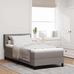 Casa si Gradina - Mobilier - Paturi si accesorii - Paturi - Pat Box Spring cu saltea, Taupe, 100x200 cm, tesatura. - Infinity.ro