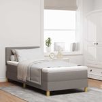 Casa si Gradina - Mobilier - Paturi si accesorii - Paturi - Pat cu arc cu saltea & LED taupe 90x200 cm tesatura - Infinity.ro