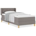 Casa si Gradina - Mobilier - Paturi si accesorii - Paturi - Pat cu arc de boxa si saltea Taupe, 100 x 200 cm, material textil. - Infinity.ro