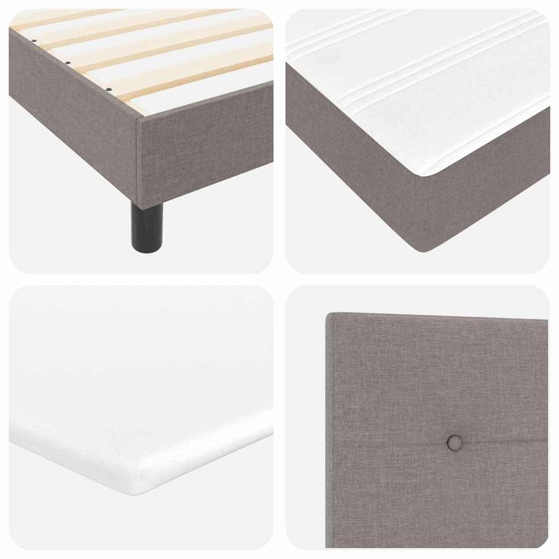 Casa si Gradina - Mobilier - Paturi si accesorii - Paturi - Pat Box Spring cu saltea, Taupe, 100x200 cm, tesatura. - Infinity.ro