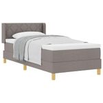 Casa si Gradina - Mobilier - Paturi si accesorii - Paturi - Pat cu arc de boxa si saltea Taupe, 100 x 200 cm, material textil. - Infinity.ro