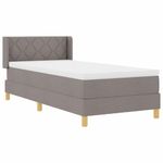 Casa si Gradina - Mobilier - Paturi si accesorii - Paturi - Pat cu arc de boxa si saltea Taupe, 100 x 200 cm, material textil. - Infinity.ro