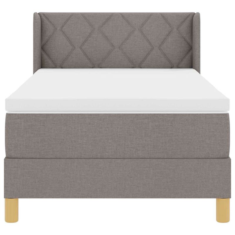 Casa si Gradina - Mobilier - Paturi si accesorii - Paturi - Pat cu arc de boxa si saltea Taupe, 100 x 200 cm, material textil. - Infinity.ro