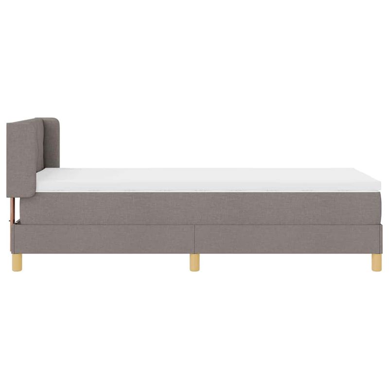 Casa si Gradina - Mobilier - Paturi si accesorii - Paturi - Pat cu arc de boxa si saltea Taupe, 100 x 200 cm, material textil. - Infinity.ro