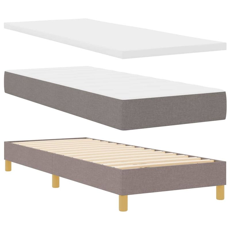 Casa si Gradina - Mobilier - Paturi si accesorii - Paturi - Pat box spring cu saltea & LED taupe 80x200 cm tesatura - Infinity.ro