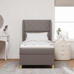 Casa si Gradina - Mobilier - Paturi si accesorii - Paturi - Pat box spring cu saltea, taupe, 100x200 cm, textil - Infinity.ro