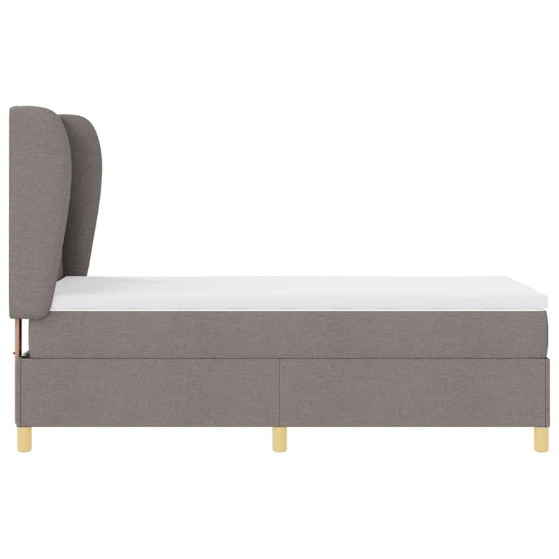 Casa si Gradina - Mobilier - Paturi si accesorii - Paturi - Pat box spring cu saltea, taupe, 100x200 cm, textil - Infinity.ro