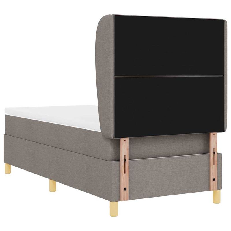 Casa si Gradina - Mobilier - Paturi si accesorii - Paturi - Pat box spring cu saltea, taupe, 100x200 cm, textil - Infinity.ro