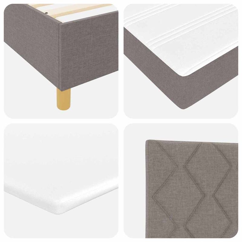 Casa si Gradina - Mobilier - Paturi si accesorii - Paturi - Pat box spring cu saltea, taupe, 100x200 cm, textil - Infinity.ro